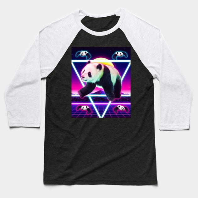 Panda Rave - Raving Panda Baseball T-Shirt by Random Galaxy